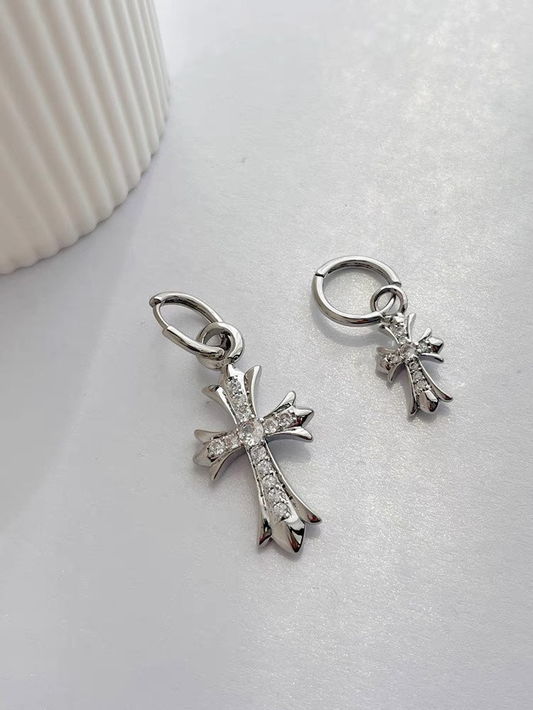 Luxury Rhinestone Cross Earrings