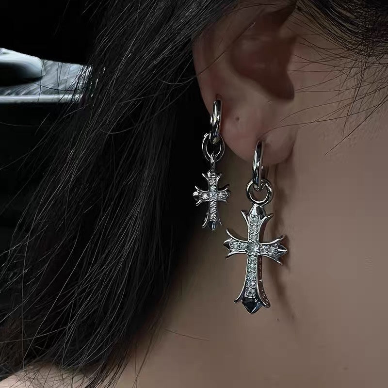 Luxury Rhinestone Cross Earrings