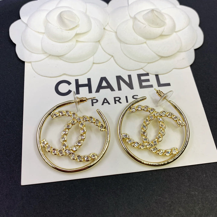 Fashion Inlaid Monogram Earrings