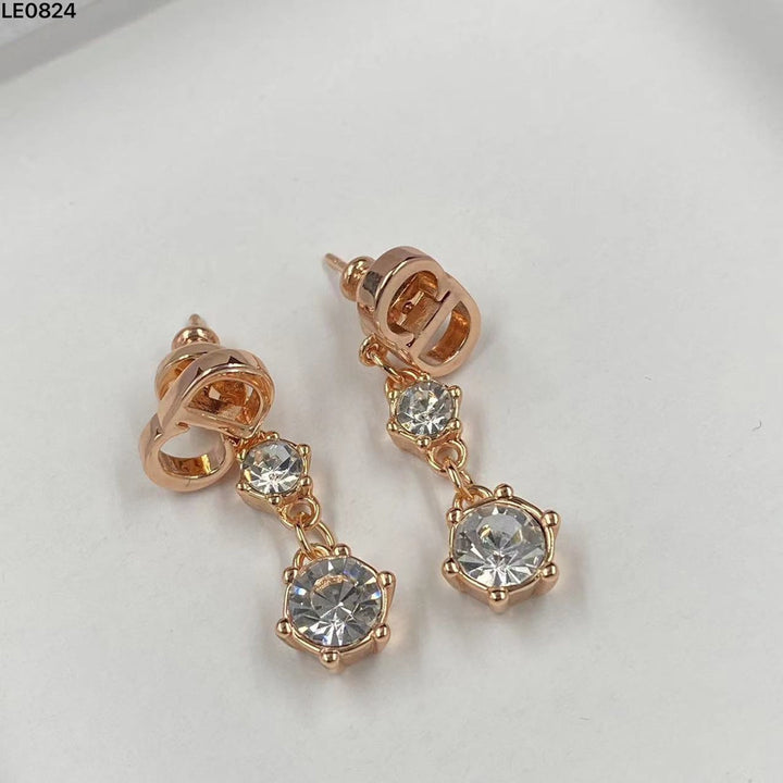 2024 New CD Letter Rhinestone Earrings