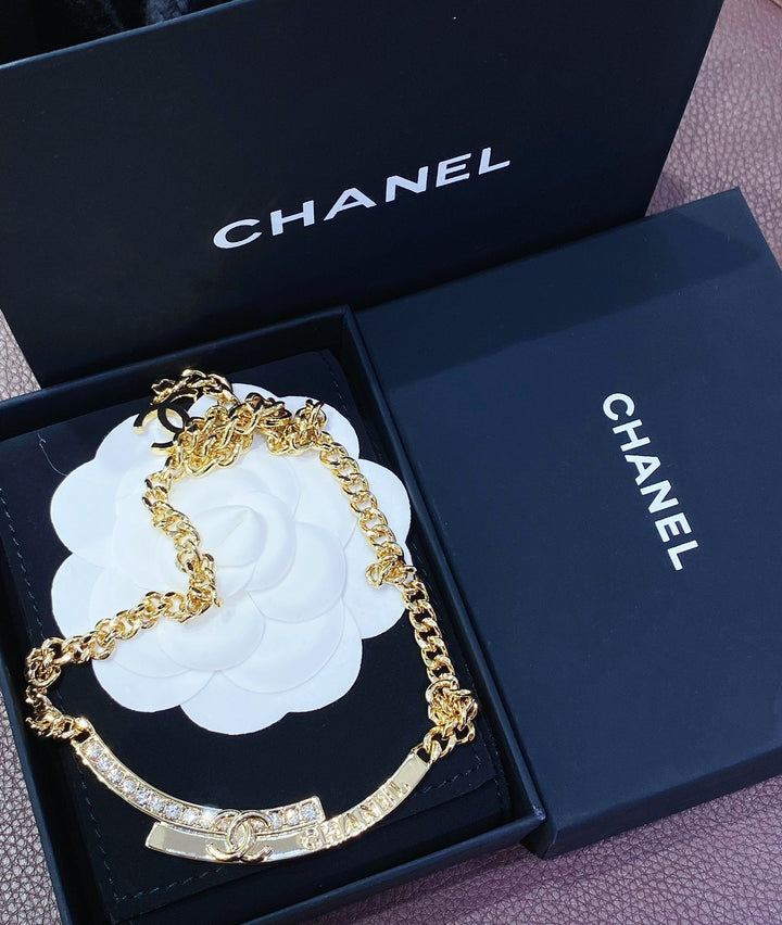 Luxury Gold Double C Smile Necklace