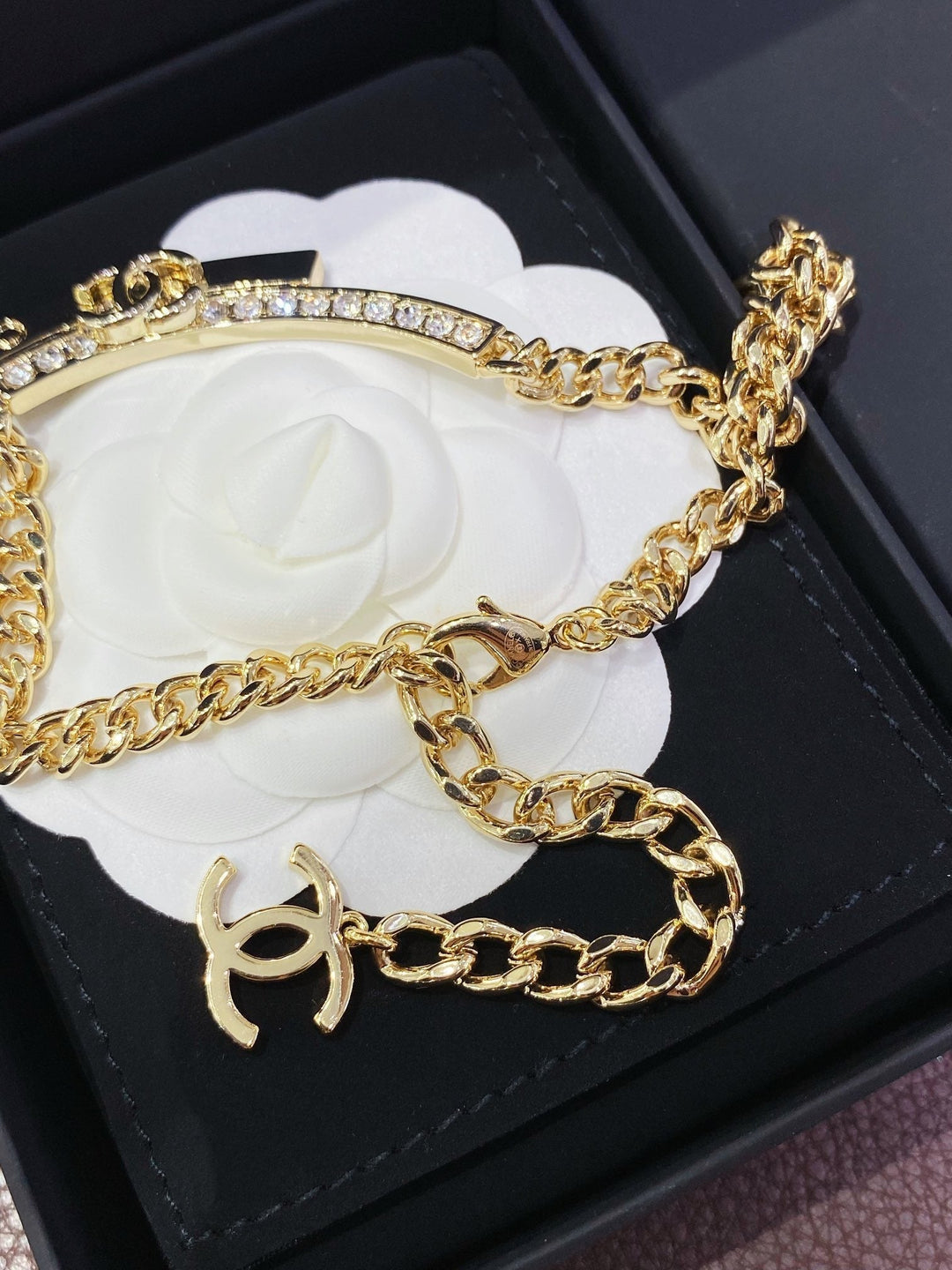 Luxury Gold Double C Smile Necklace