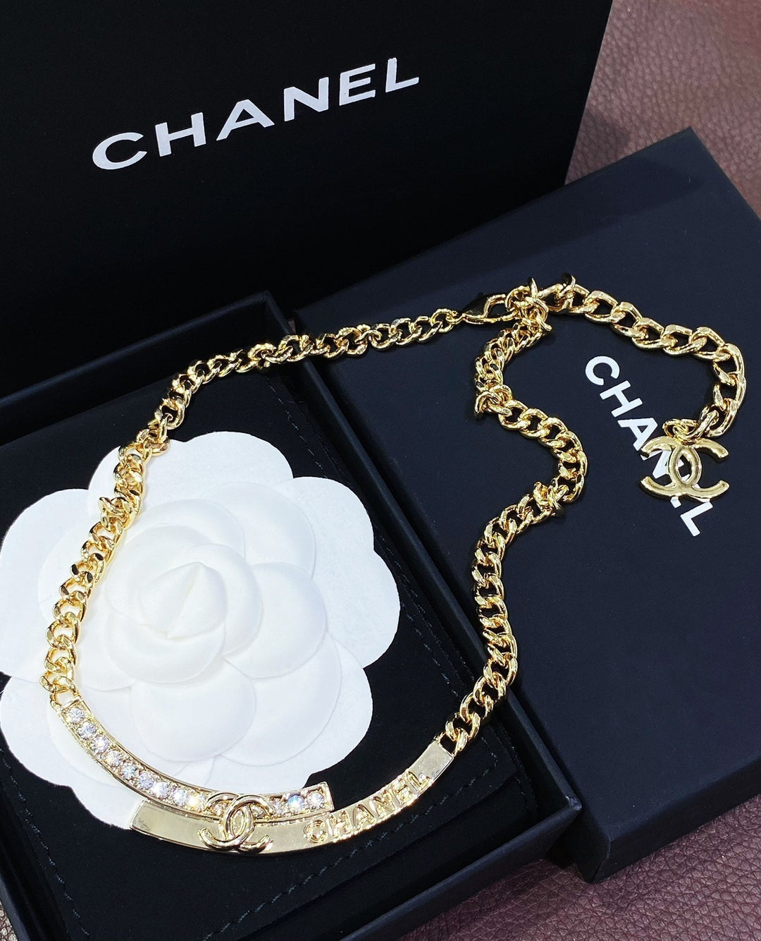 Luxury Gold Double C Smile Necklace