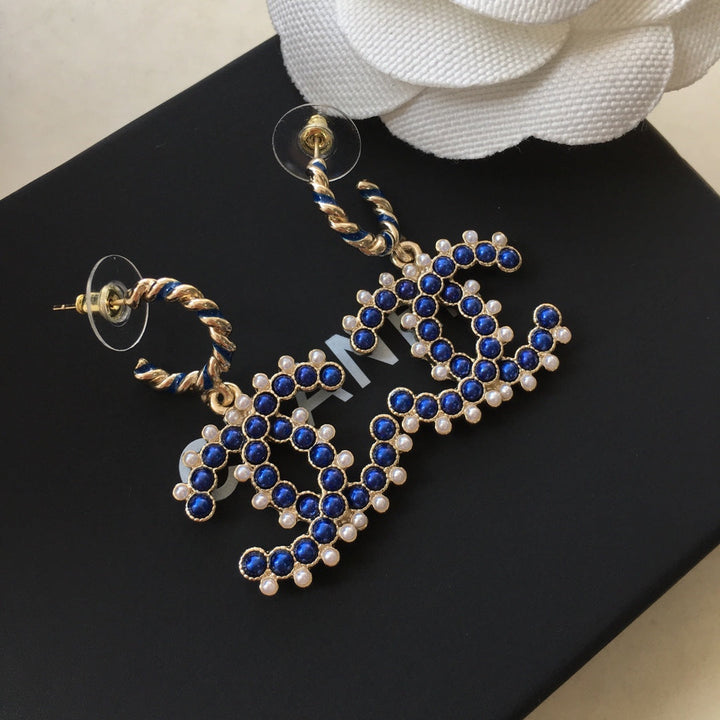 Classic Blue Bead Earrings