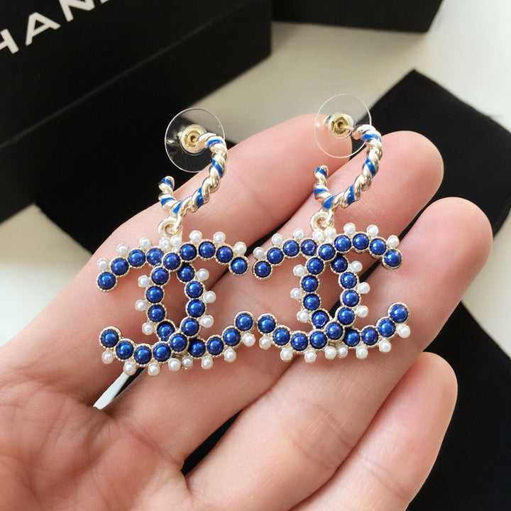 Classic Blue Bead Earrings