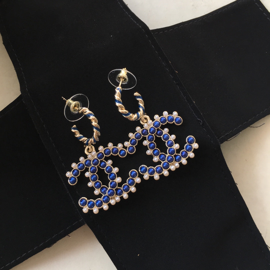 Classic Blue Bead Earrings