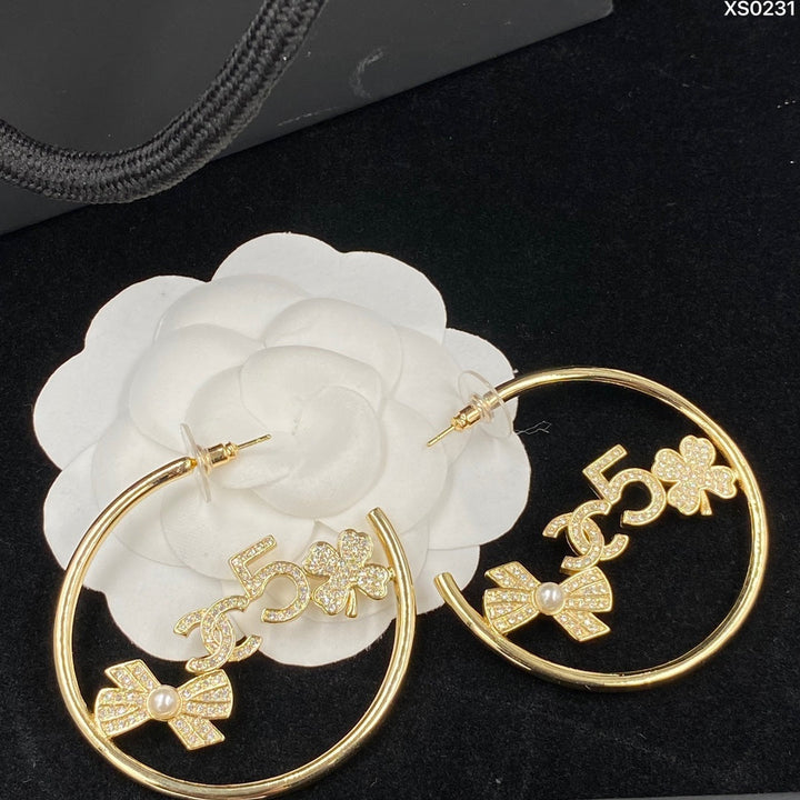 Fashion Moon Flower Earrings