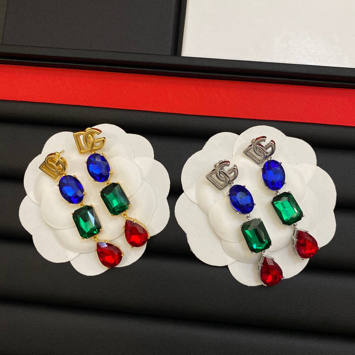 Fashion DG colored diamond earrings