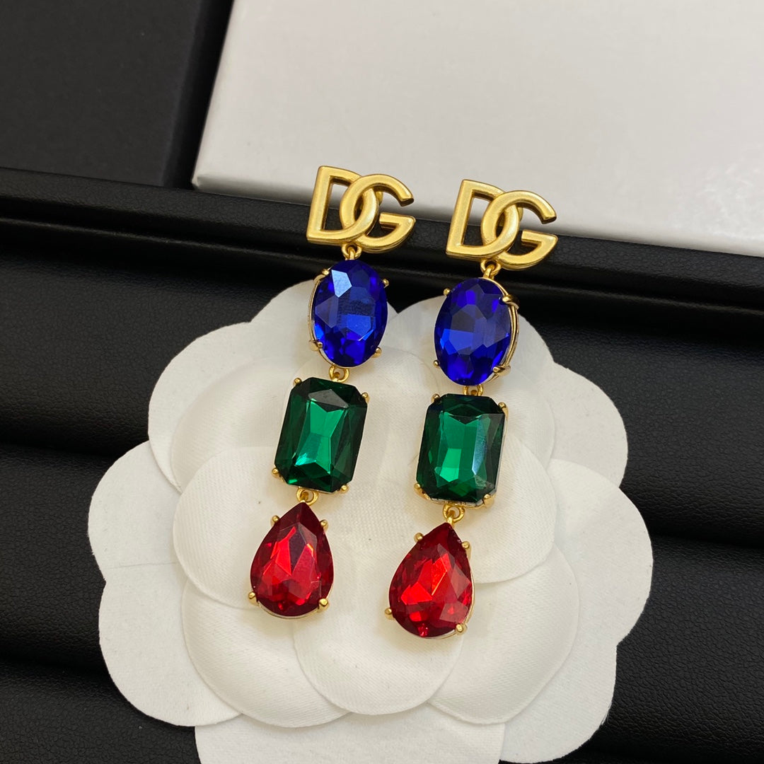 Fashion DG colored diamond earrings