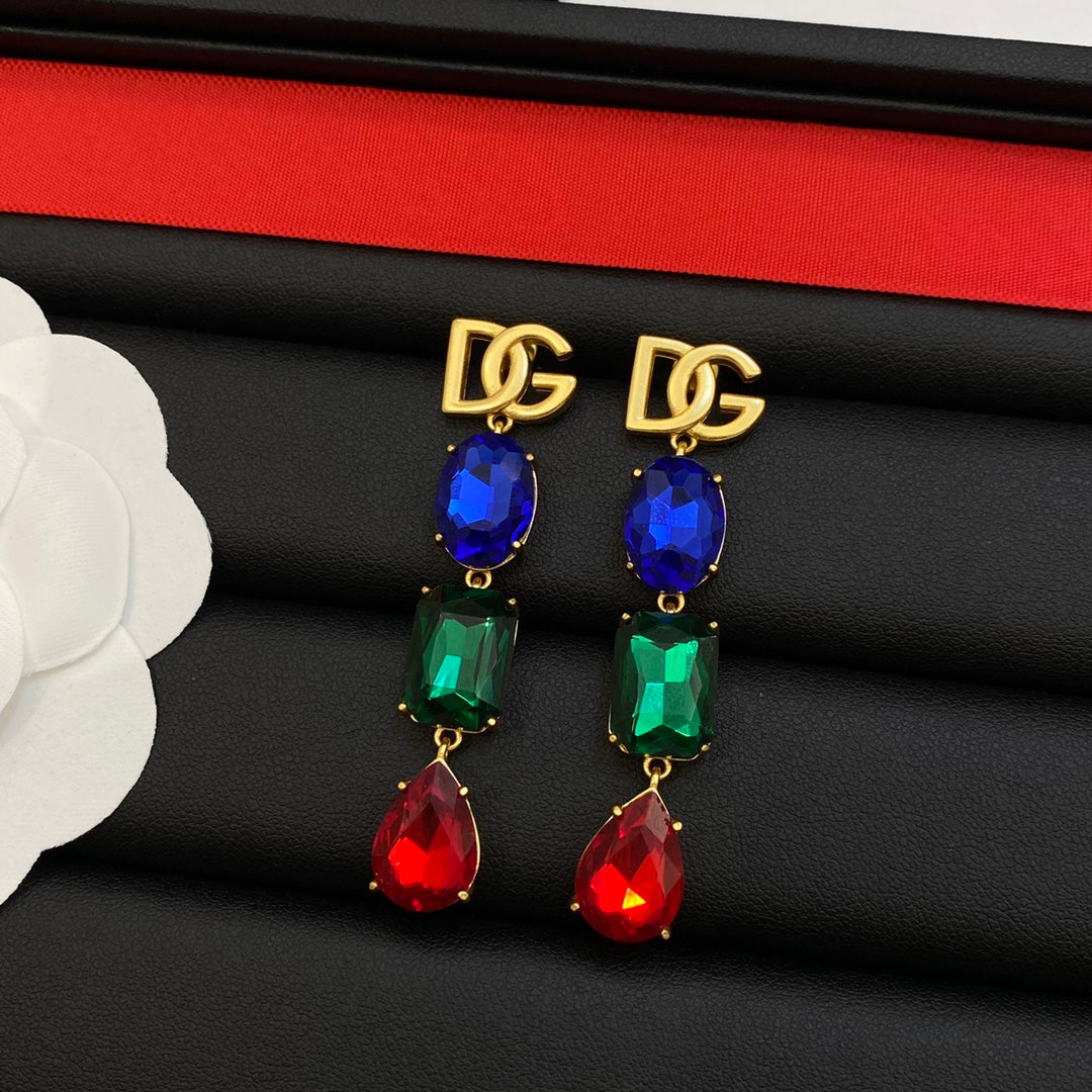 Fashion DG colored diamond earrings