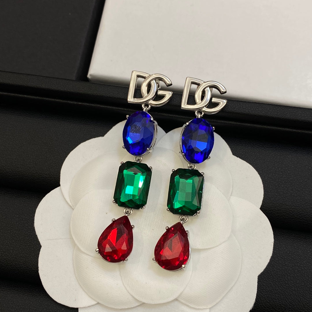 Fashion DG colored diamond earrings