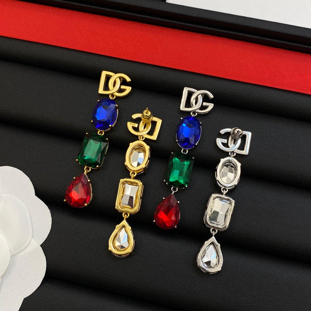 Fashion DG colored diamond earrings