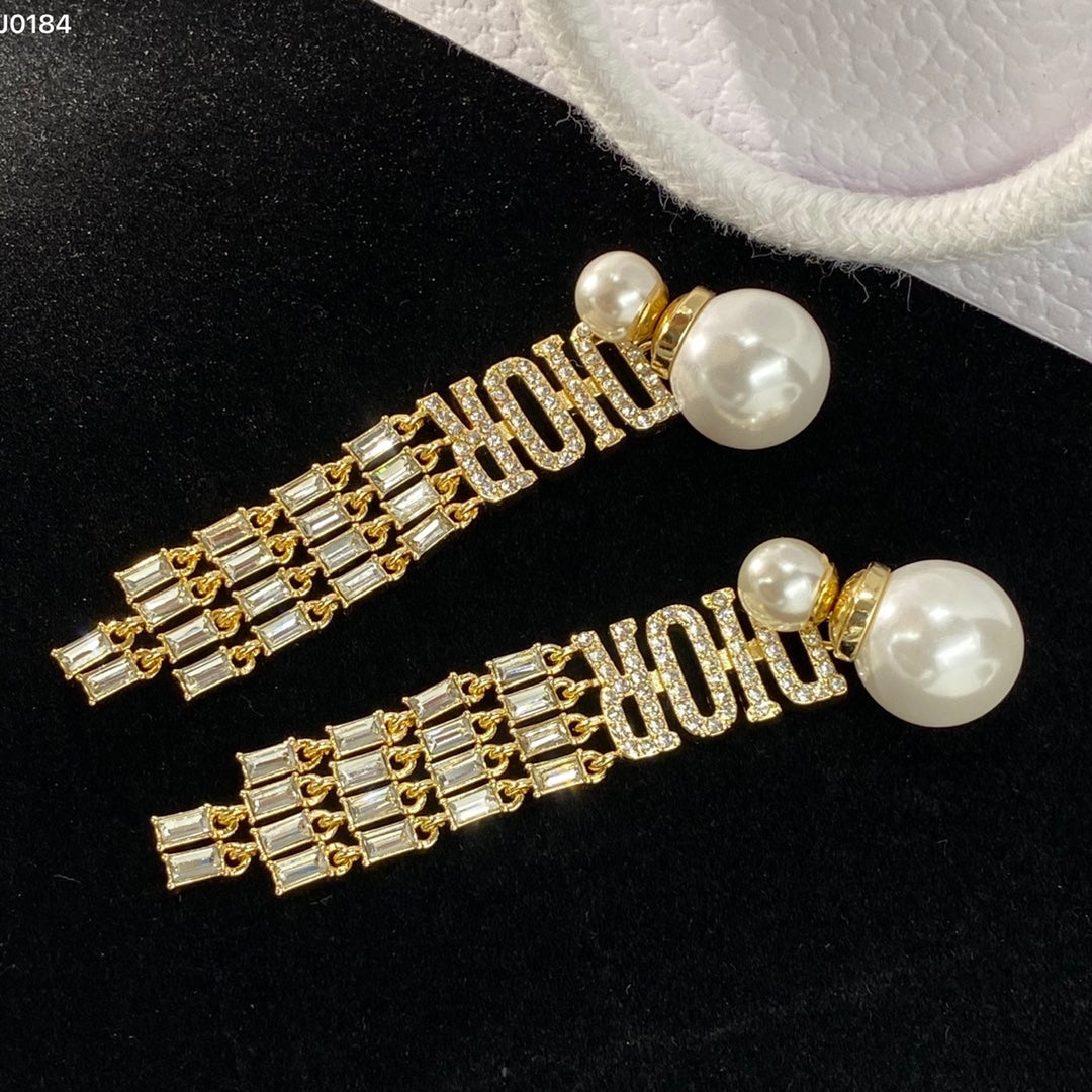 New monogrammed diamond earrings