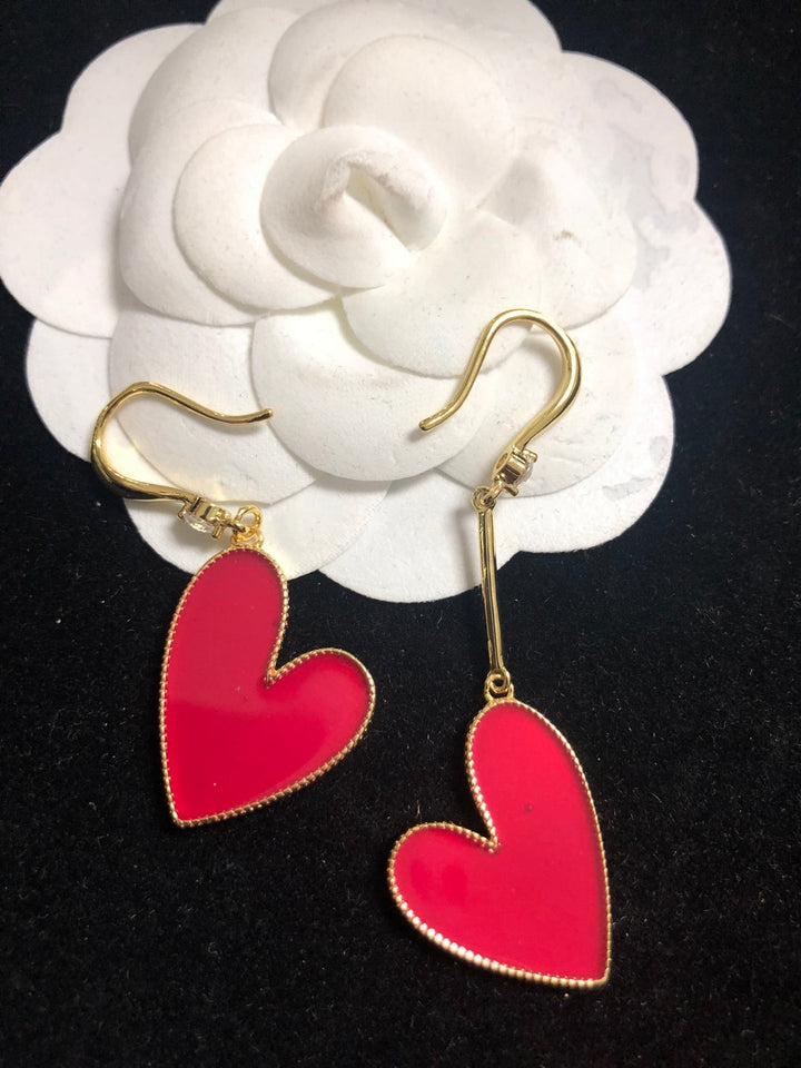 Luxury Big Red Heart Earrings