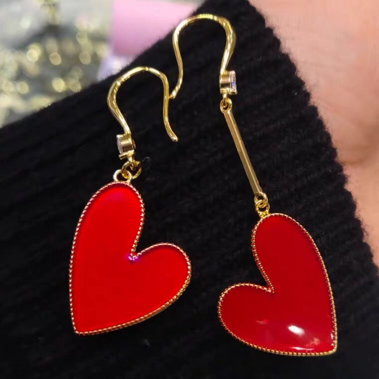 Luxury Big Red Heart Earrings