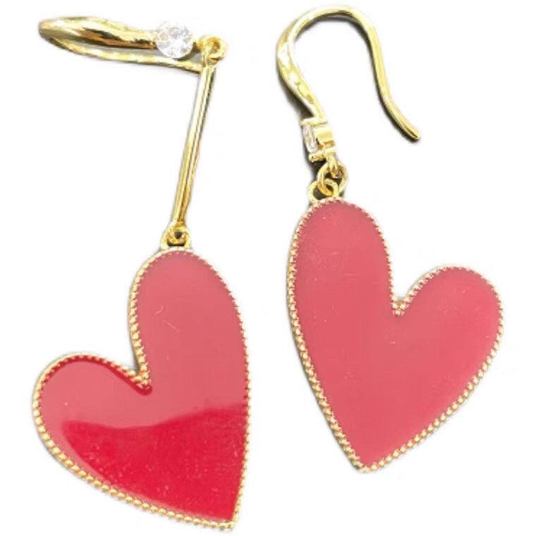 Luxury Big Red Heart Earrings