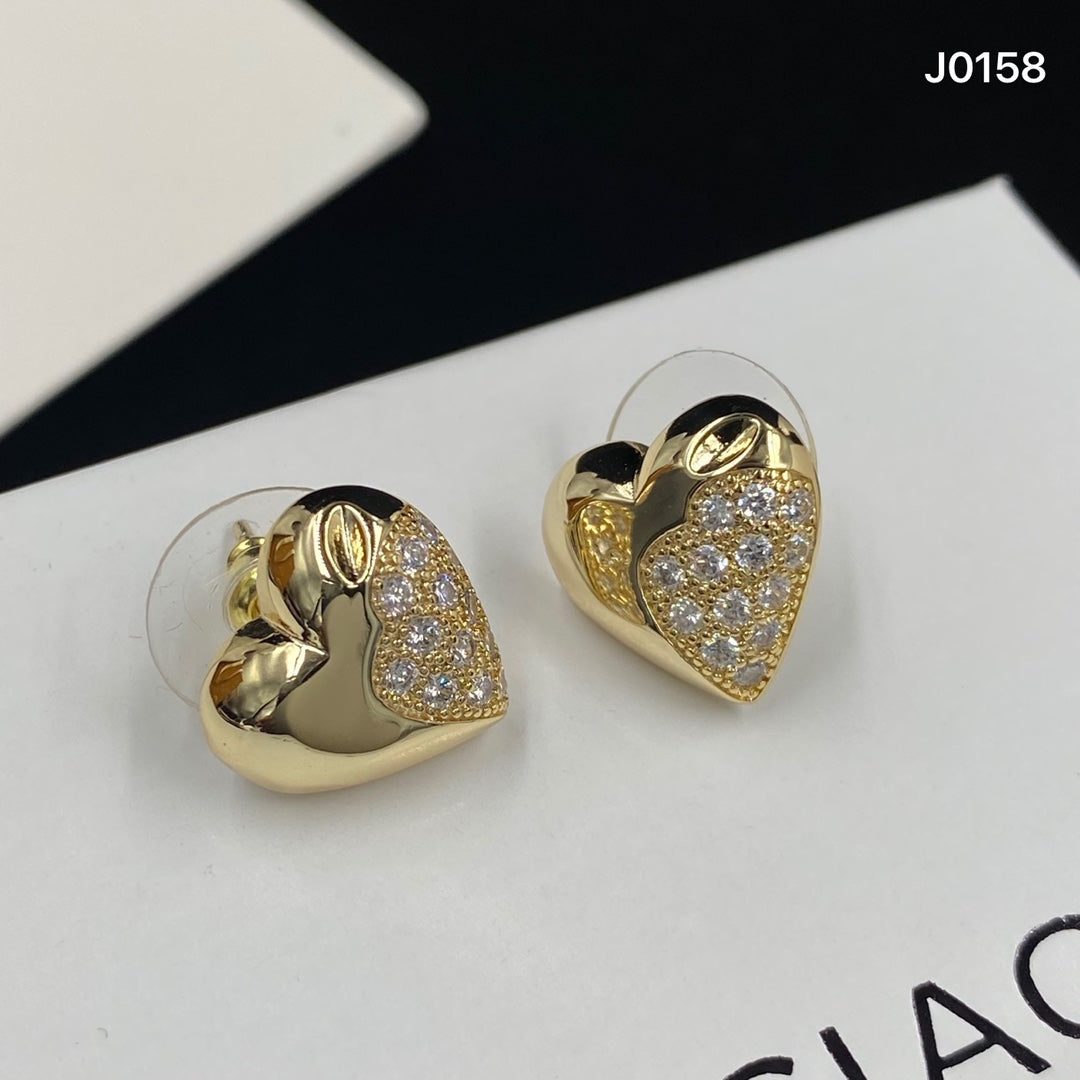 Luxury Heart Stud Earrings