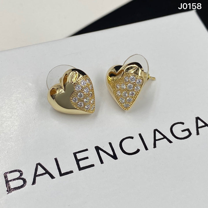 Luxury Heart Stud Earrings