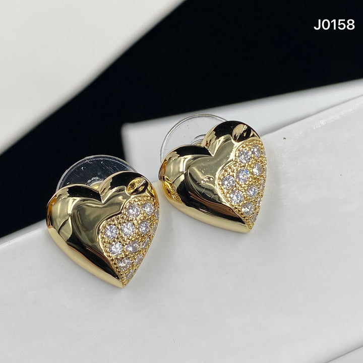 Luxury Heart Stud Earrings