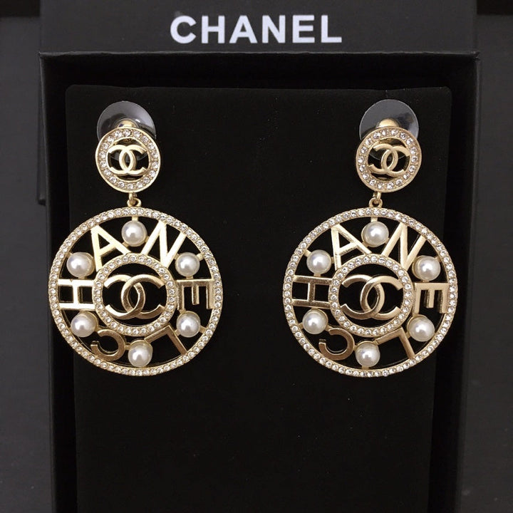 Luxury Monogram Pearl Earrings