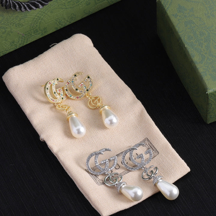 Luxury GG Pearl Dangle Earrings