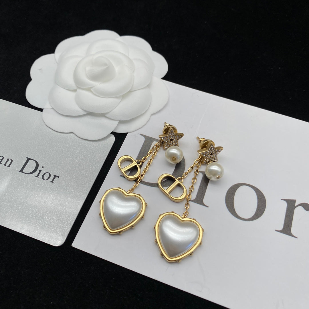 Luxury Heart Pearl Earrings