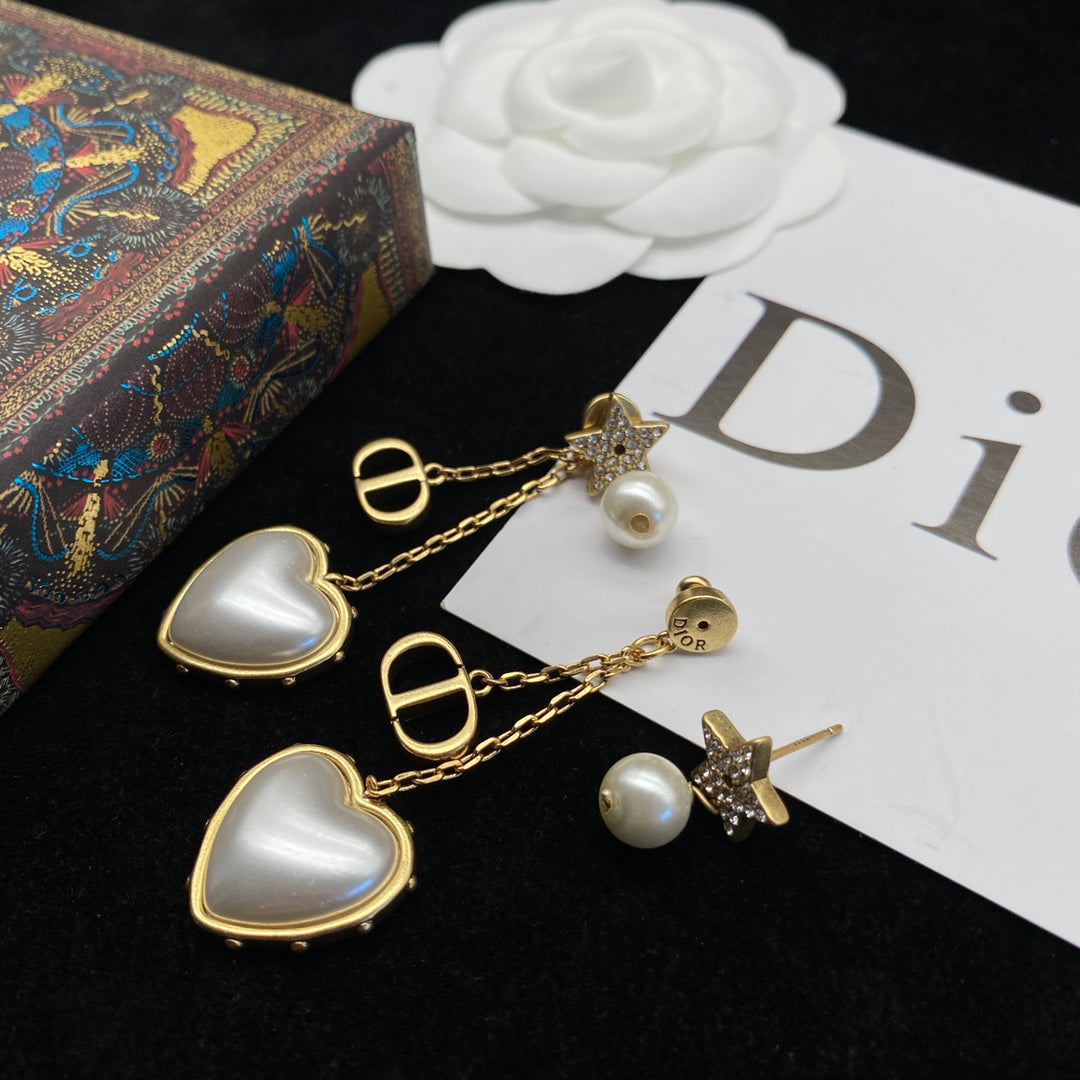 Luxury Heart Pearl Earrings