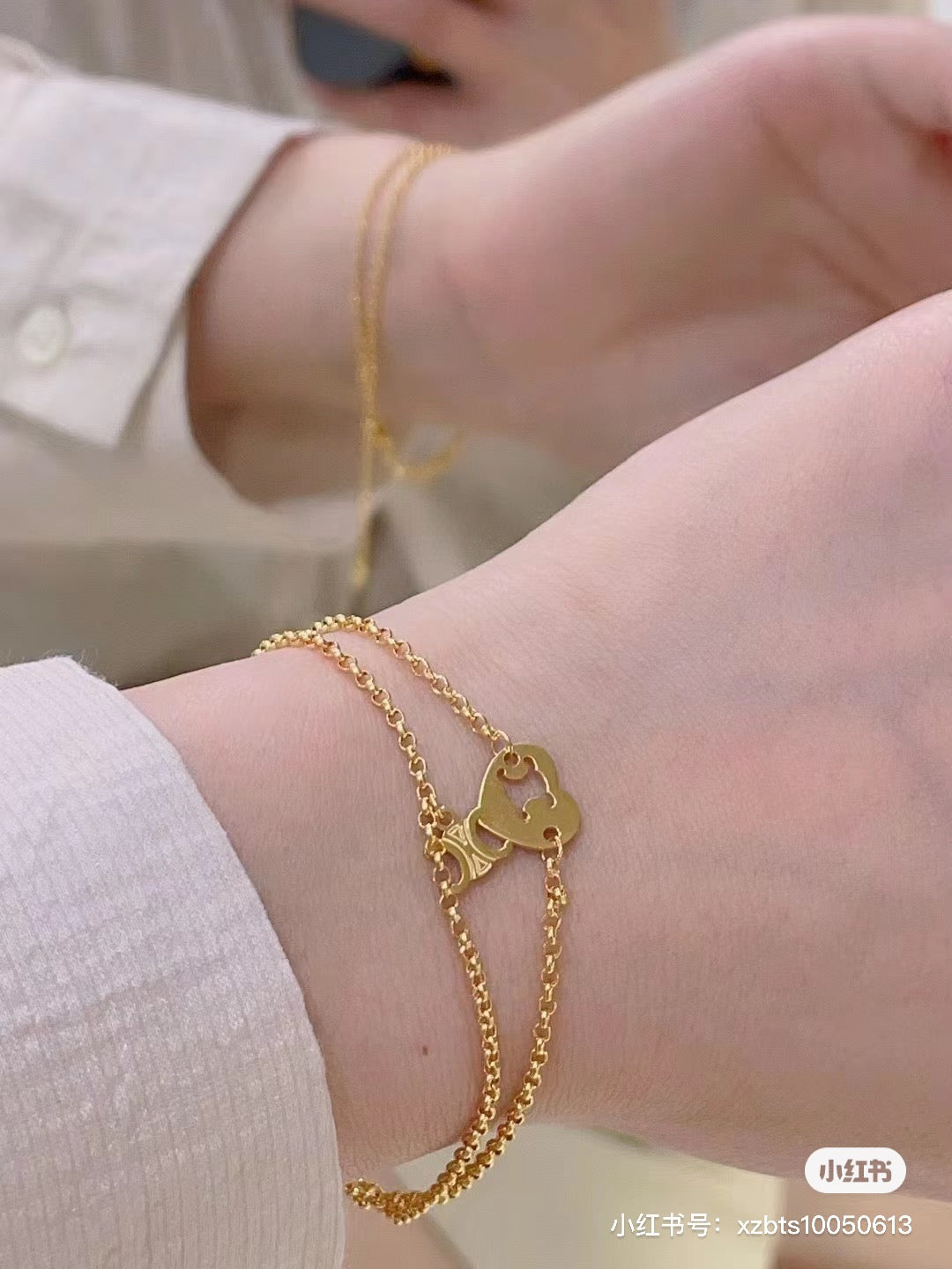 Fashion double layer love bracelet