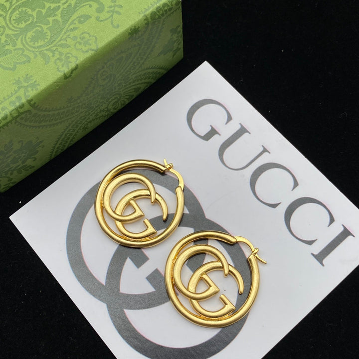 Luxury Brass GG Hollow Earrings