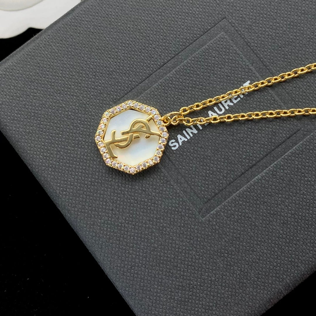 Exquisite Brass Letter Pendant Necklace