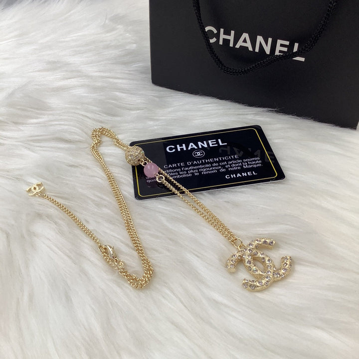 Fashion Brass CC Pendant Necklace