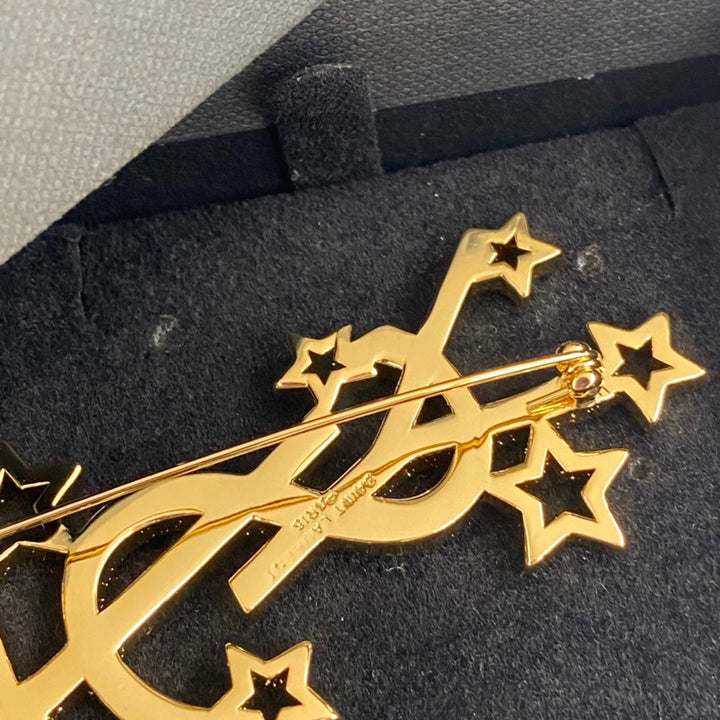 Luxury Brass Five Star Brooch