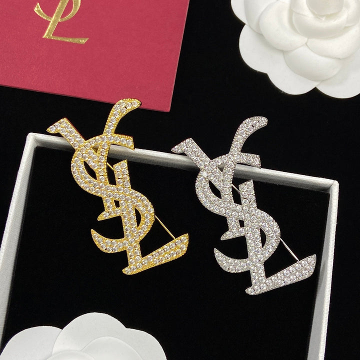 2023 Deluxe Full Diamond Monogram Brooch