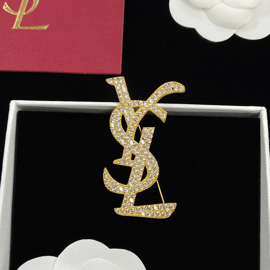 2023 Deluxe Full Diamond Monogram Brooch