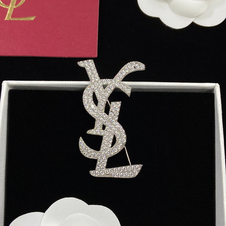 2023 Deluxe Full Diamond Monogram Brooch