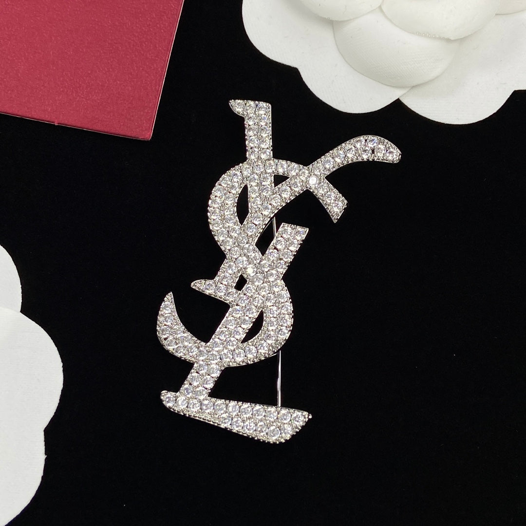 2023 Deluxe Full Diamond Monogram Brooch