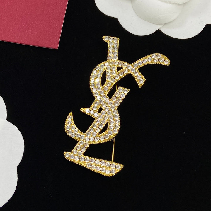 2023 Deluxe Full Diamond Monogram Brooch