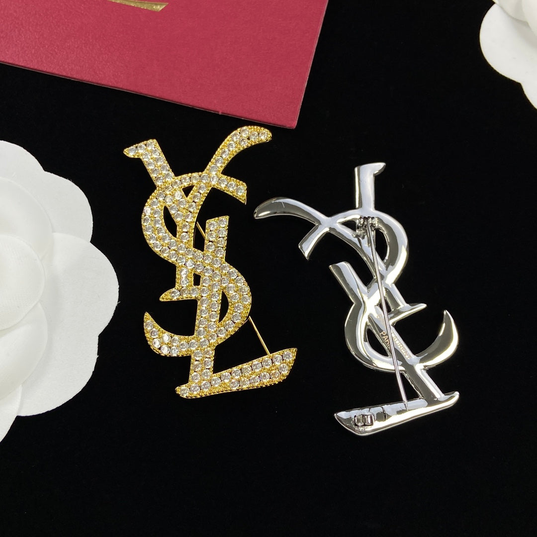 2023 Deluxe Full Diamond Monogram Brooch