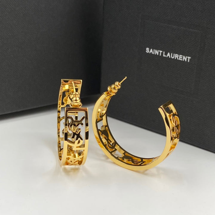 Luxury hollow letter earrings