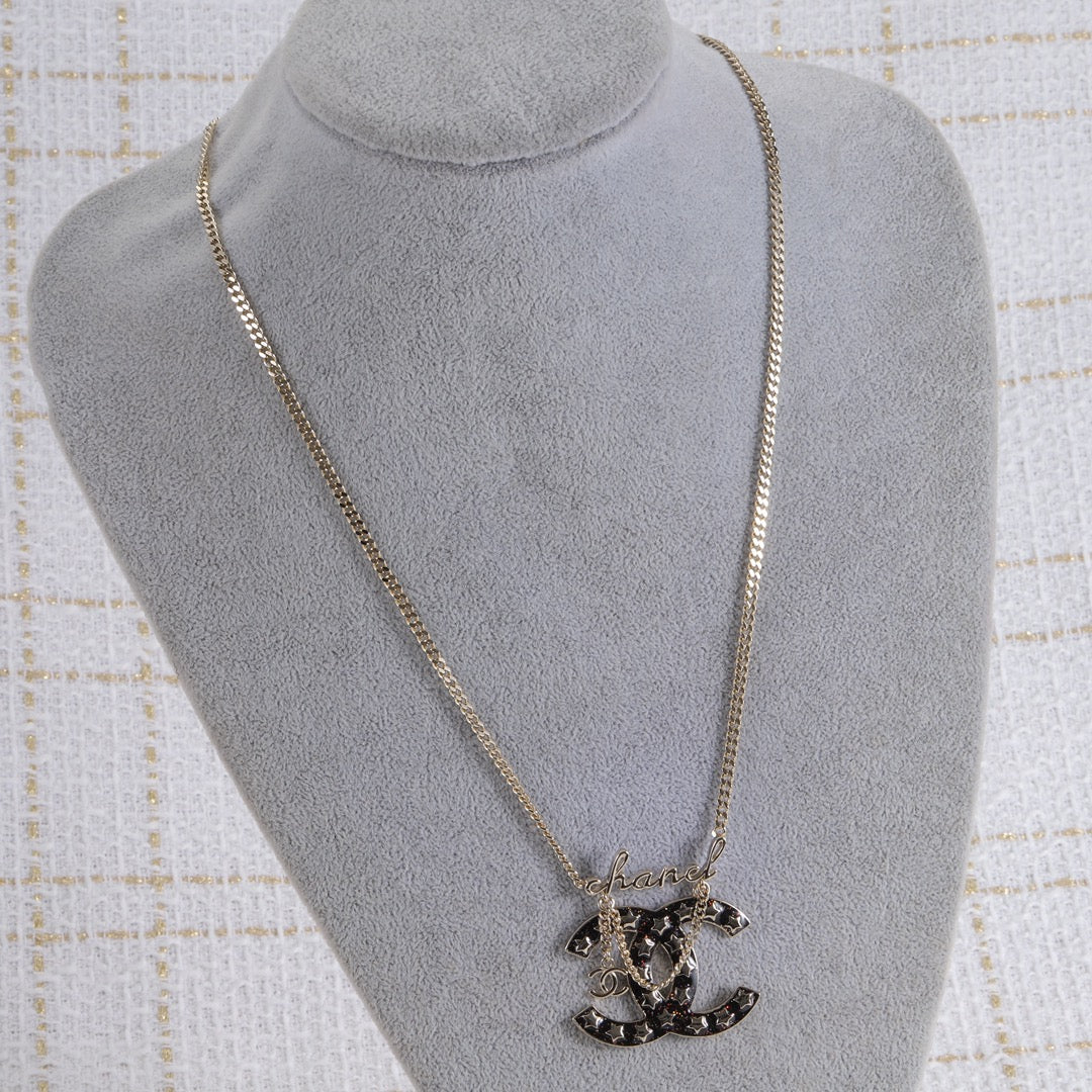 Gold Double C Sweater Necklace