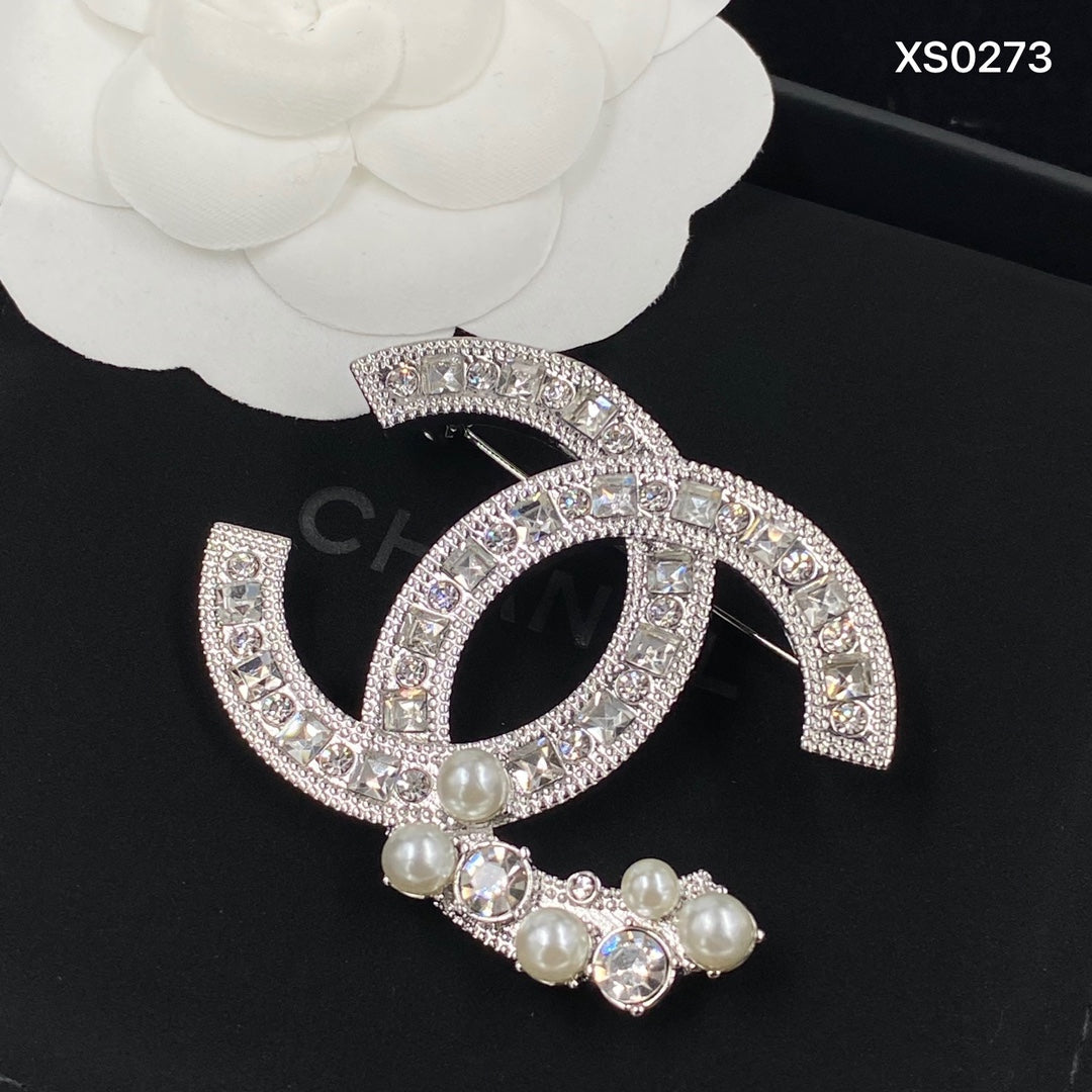 Luxury Rhinestone CC Alphabet Brooch