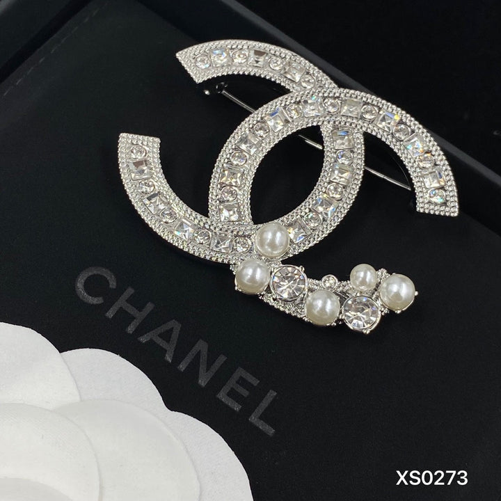 Luxury Rhinestone CC Alphabet Brooch