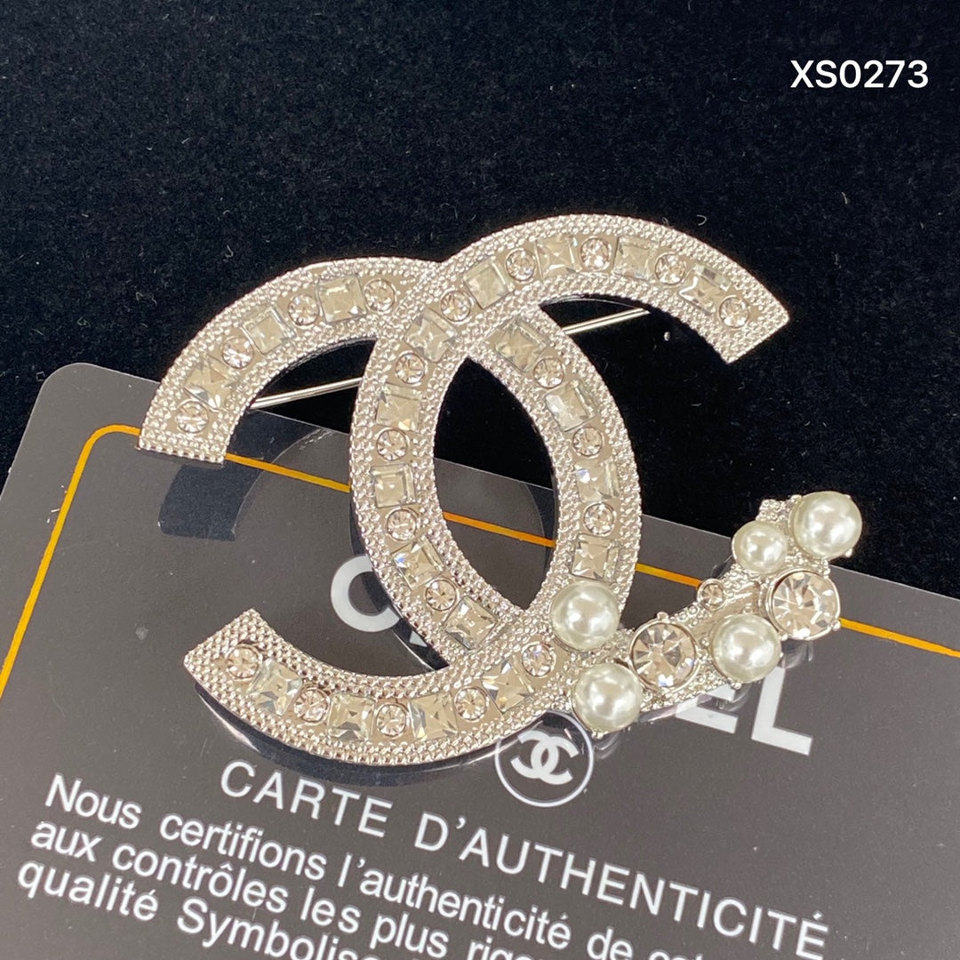 Luxury Rhinestone CC Alphabet Brooch