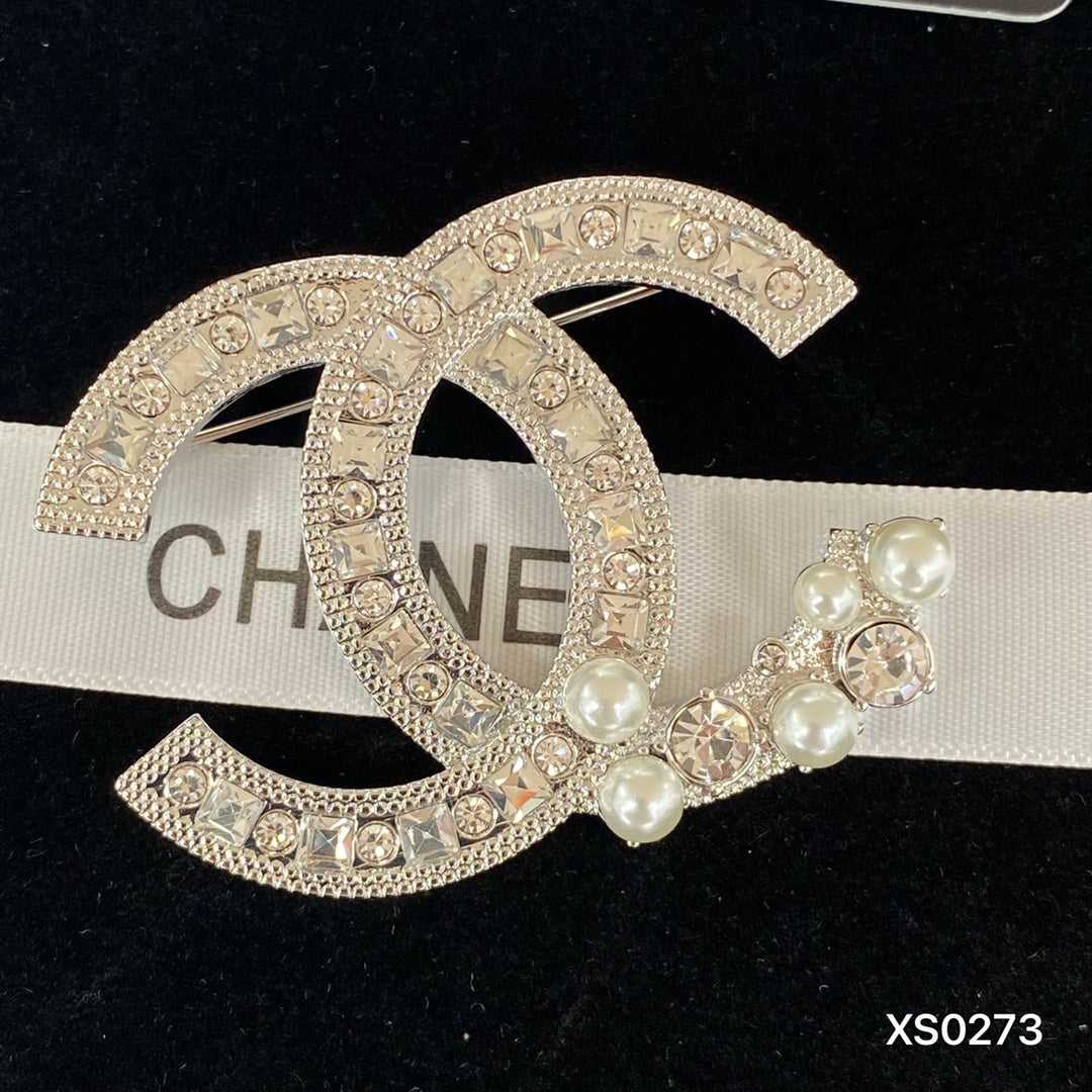 Luxury Rhinestone CC Alphabet Brooch