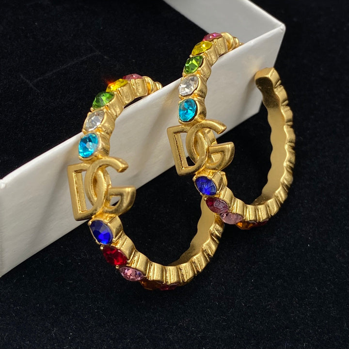 Luxury Colorful Brass DG Earrings