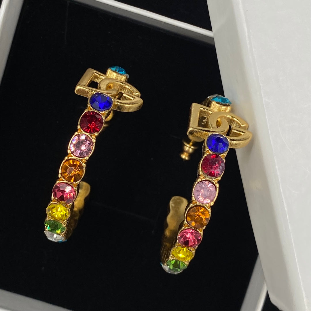 Luxury Colorful Brass DG Earrings