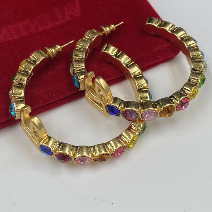 Luxury Colorful Brass DG Earrings