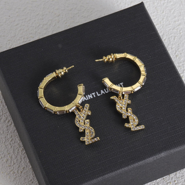 Luxury Bamboo Alphabet Dangle Earrings