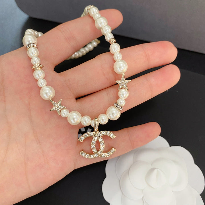 Luxury CC Star Pearl Necklace