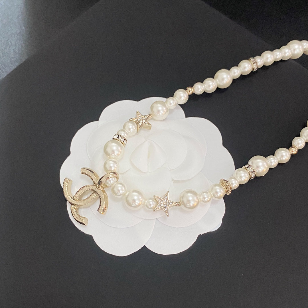 Luxury CC Star Pearl Necklace